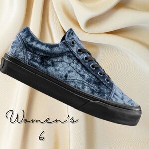 Vans Old Skool Velvet Gray Black Women's Size 6